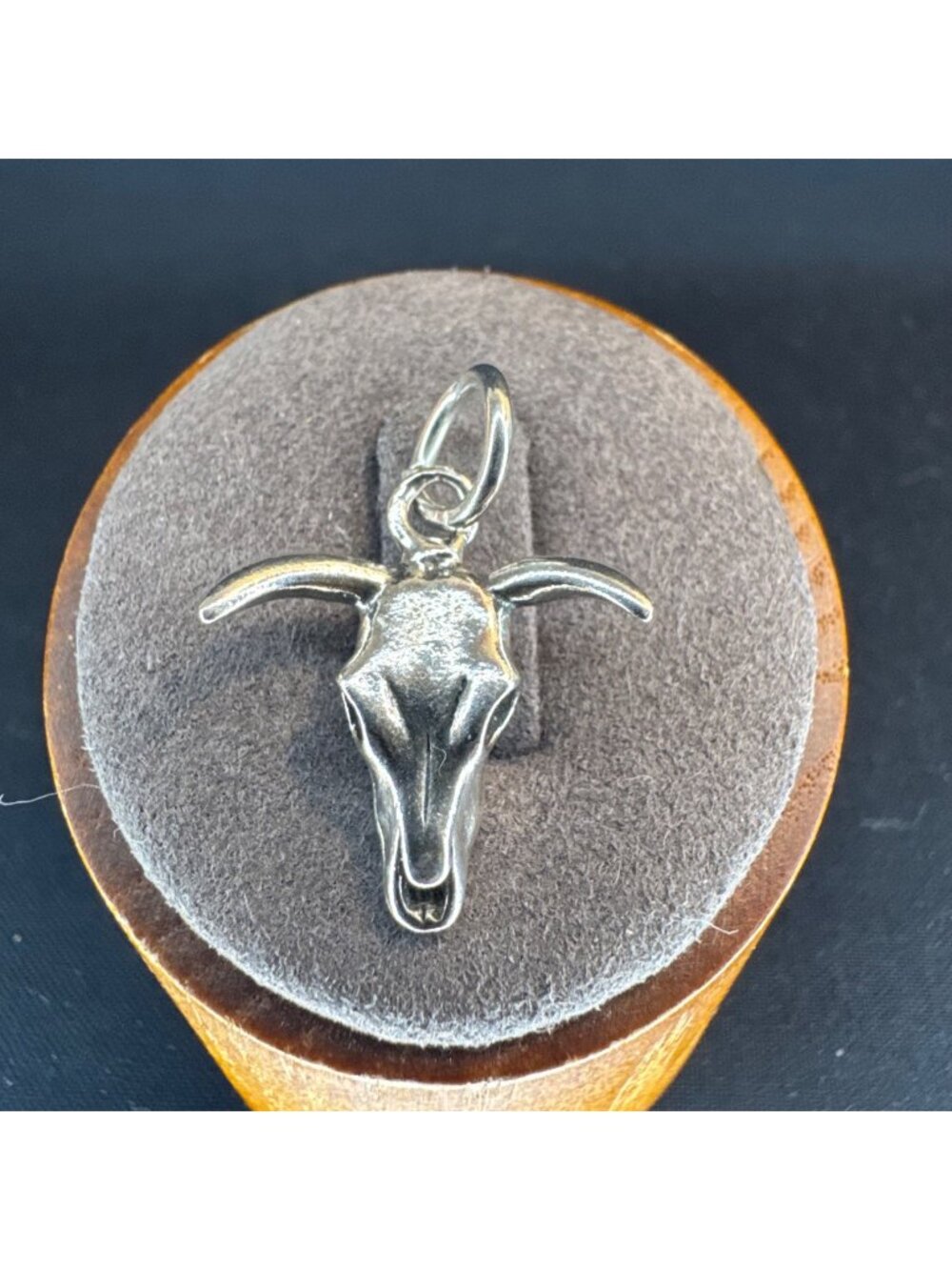 VTG Solid Sterling Silver 925 Longhorn Skull Pendant Size 1" Length